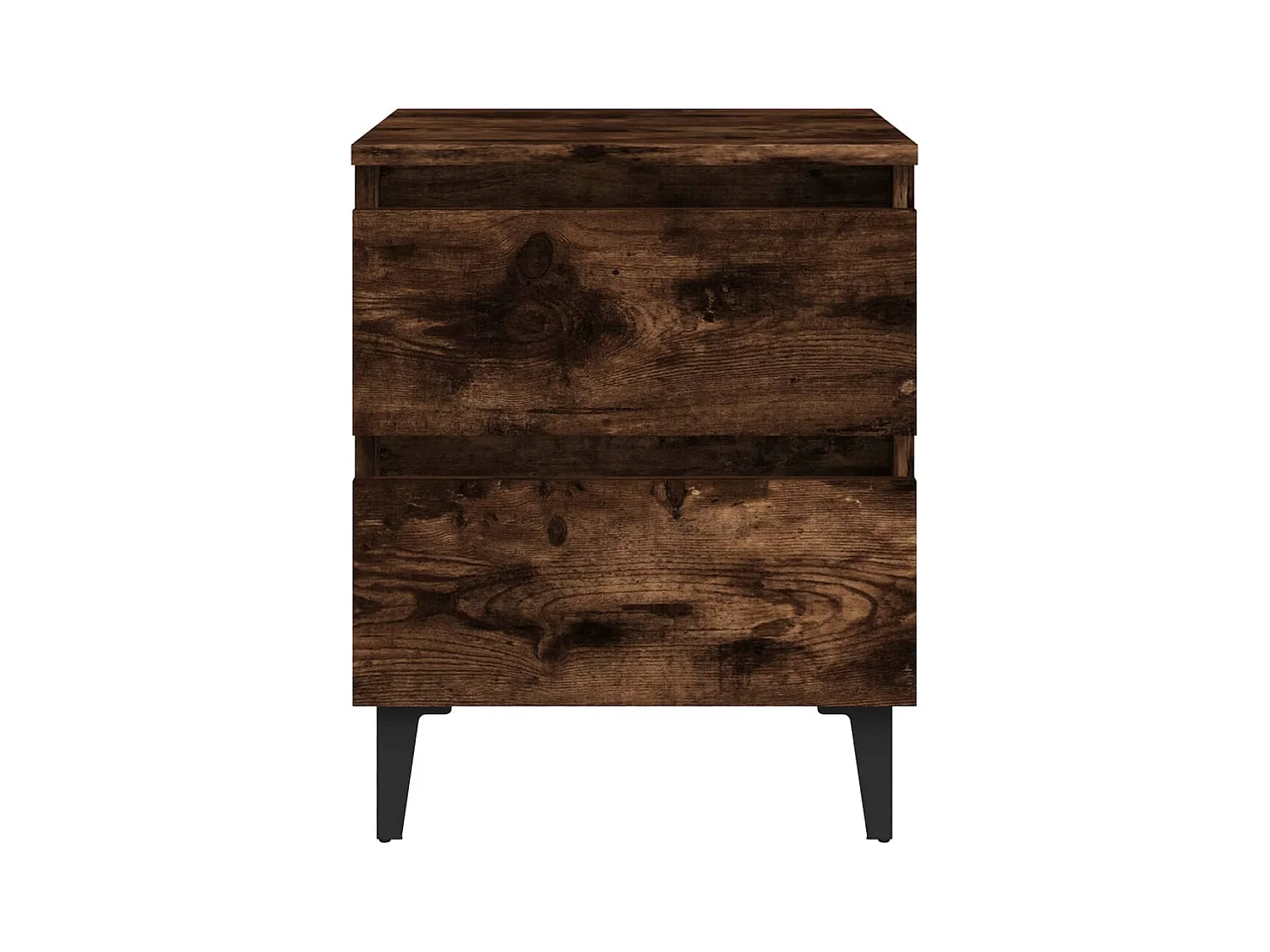 Orvieto  Tables de chevet pieds en métal 2 pcs Chêne fumé 40x35x50 cm