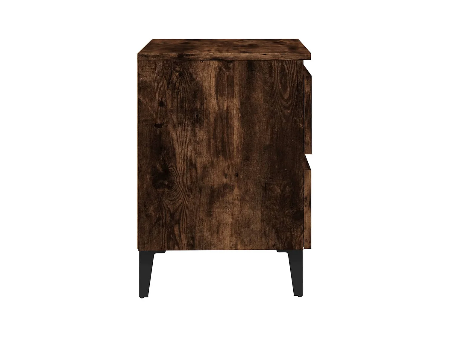 Orvieto  Tables de chevet pieds en métal 2 pcs Chêne fumé 40x35x50 cm