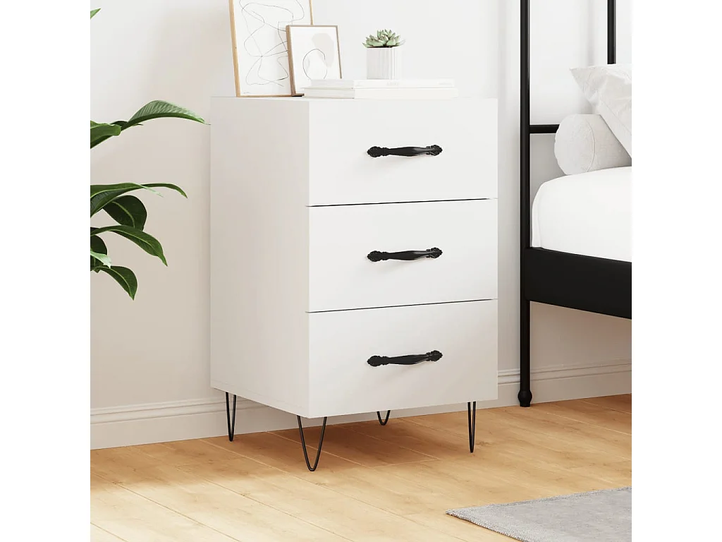 Cumming  Nachtkastje 40x40x66 cm bewerkt hout wit