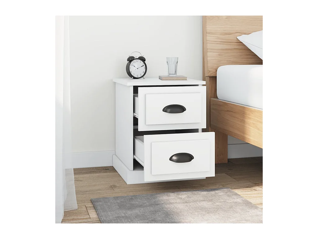 Arras  Tables de chevet 2 pcs blanc 39x39x47,5 cm bois d'ingénierie