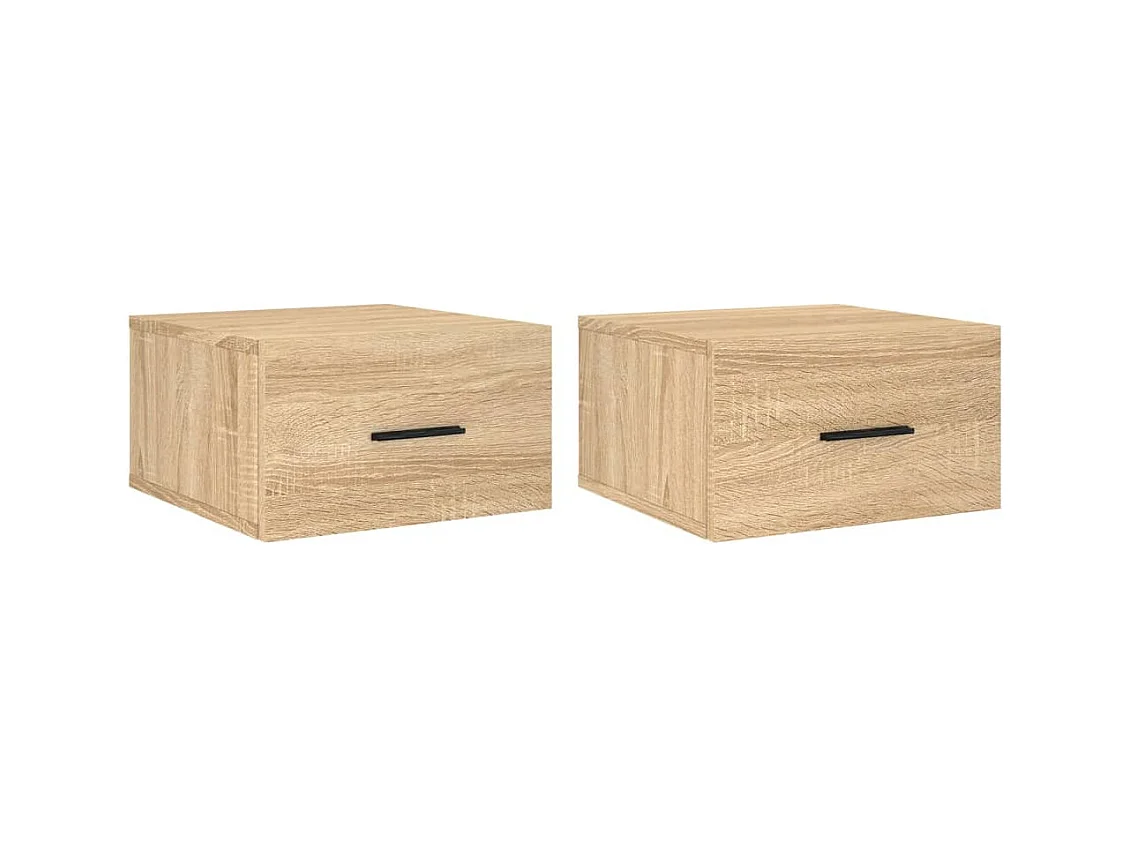Ulfvin  Tables de chevet murales 2 pcs chêne sonoma 35x35x20 cm