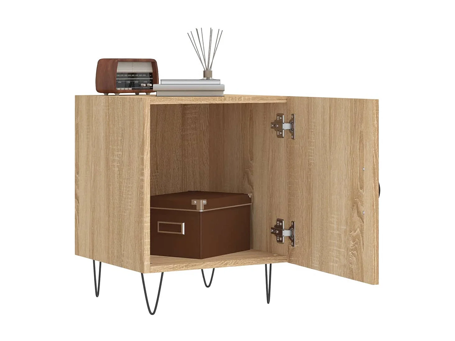 Corning  Table de chevet chêne sonoma 40x40x50 cm bois d’ingénierie