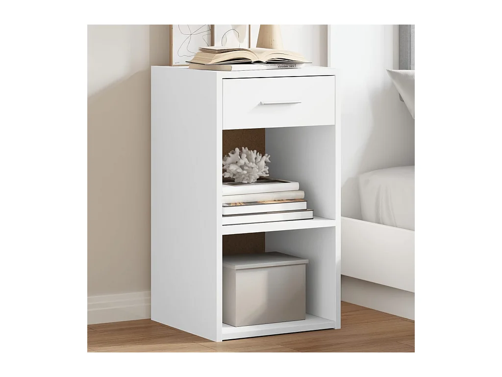 Ragna  Tables de chevet 2 pcs blanc 35x34x65 cm bois d'ingénierie