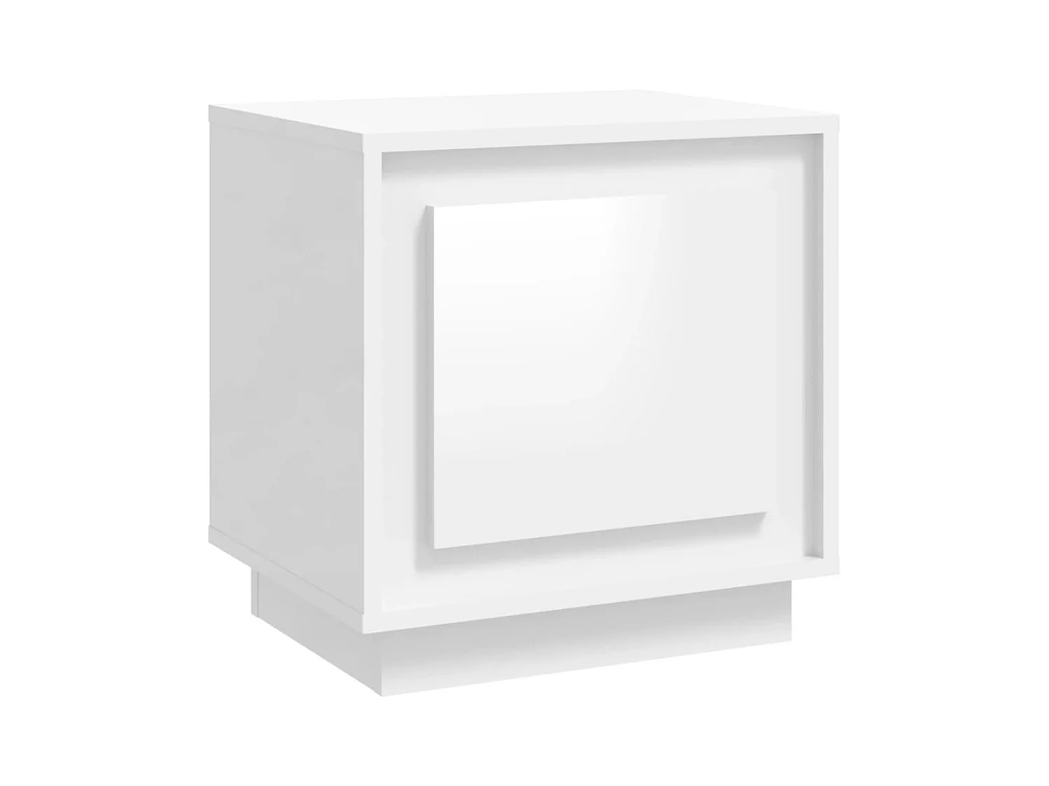 Jordy  Table de chevet blanc brillant 44x35x45 cm bois d’ingénierie