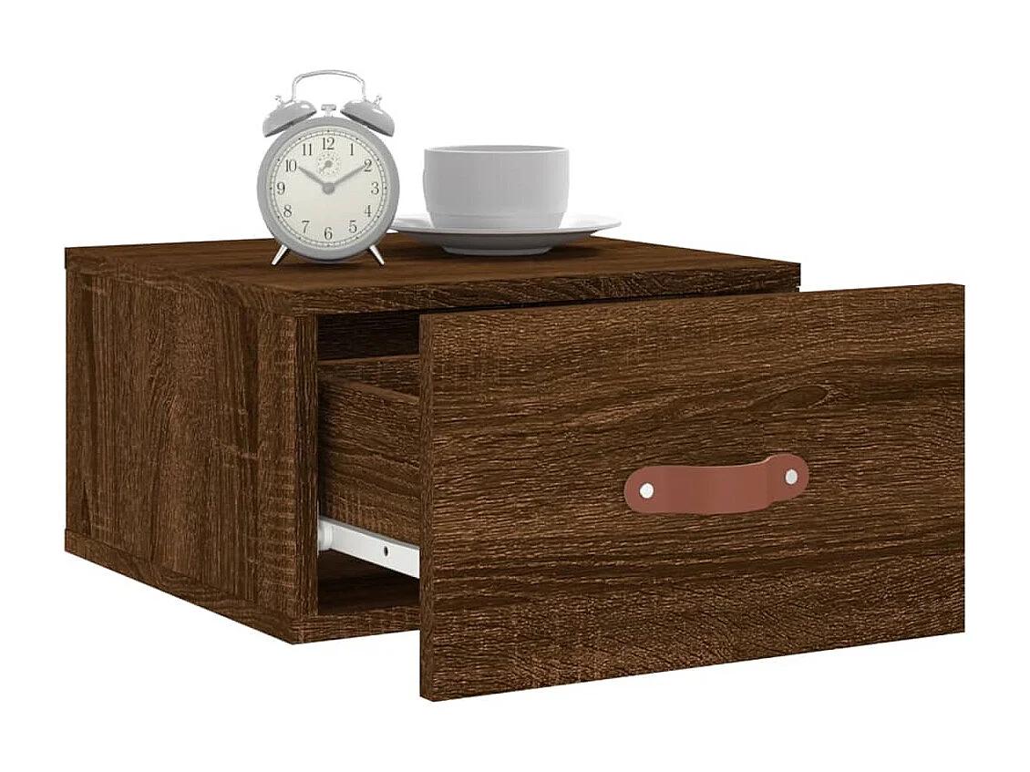Brackettville  Table de chevet murale chêne marron 35x35x20 cm