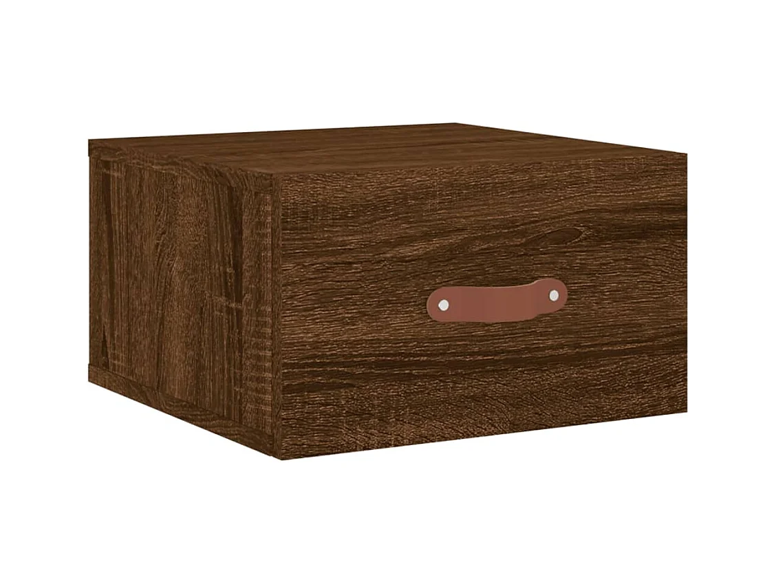 Brackettville  Comodino a Muro Rovere Marrone 35x35x20 cm