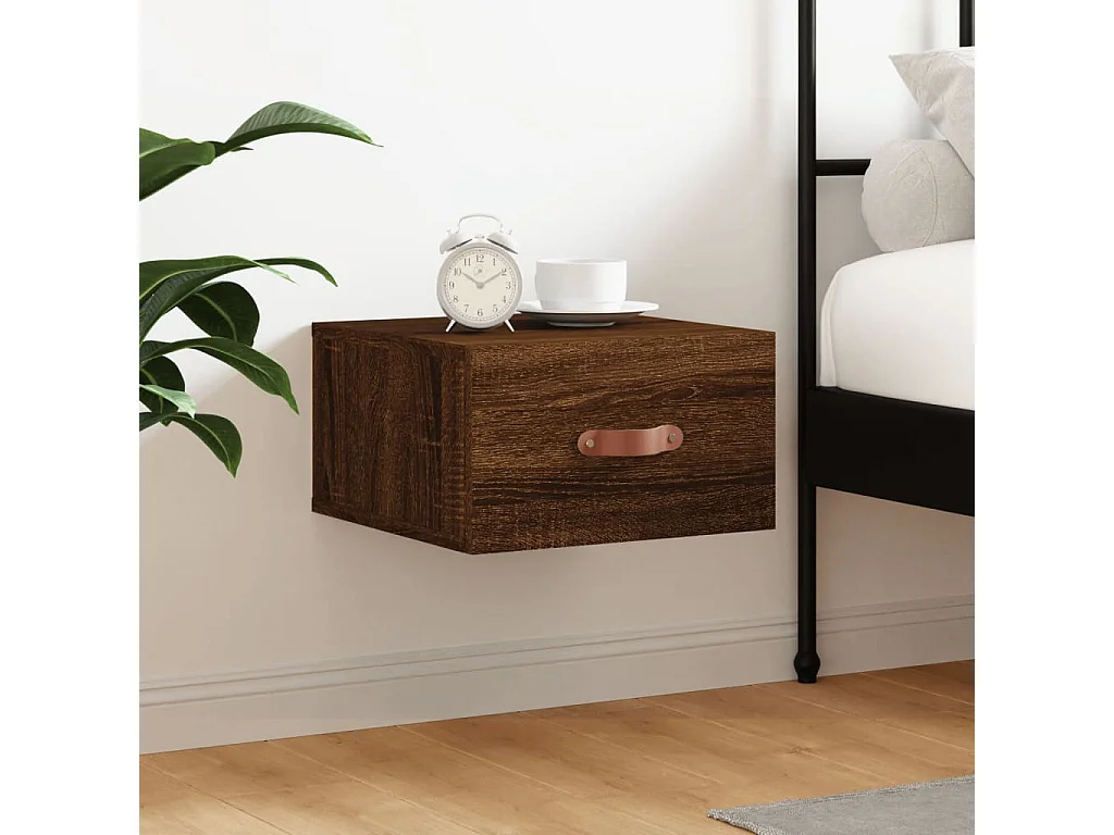 Brackettville  Table de chevet murale chêne marron 35x35x20 cm