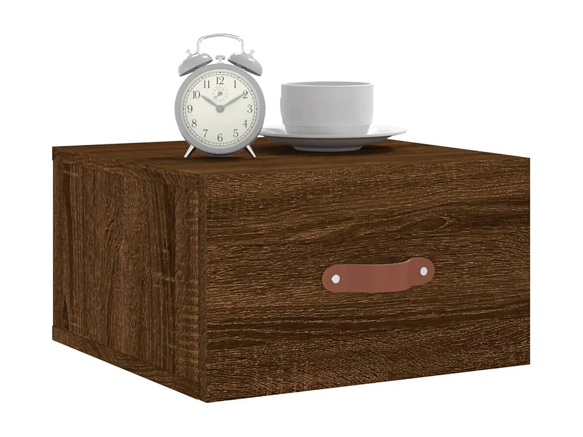 Brackettville  Table de chevet murale chêne marron 35x35x20 cm