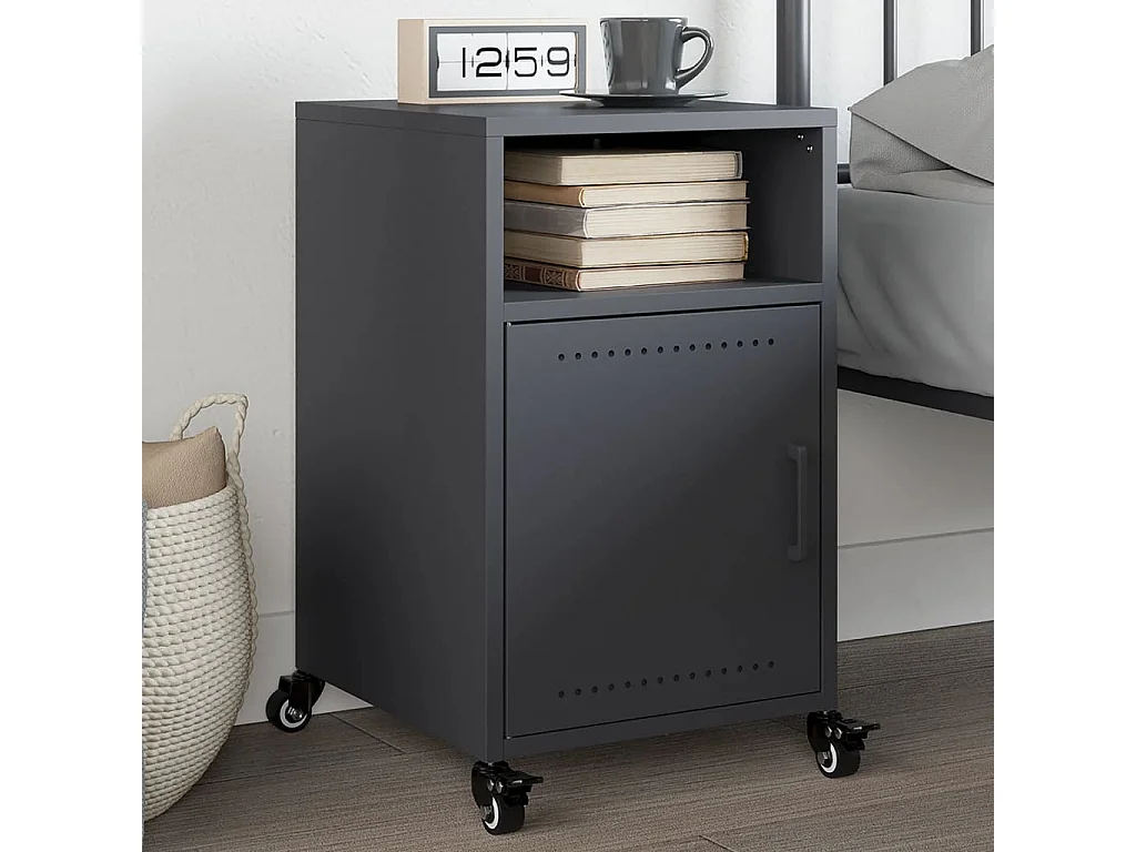 Jana  Table de chevet anthracite 36x39x59 cm acier