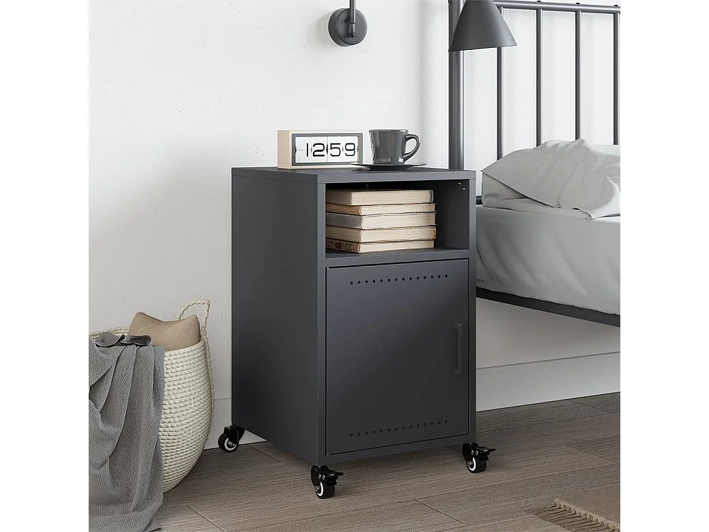 Jana  Table de chevet anthracite 36x39x59 cm acier