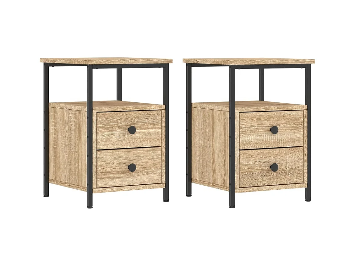 Winter Springs  Tables de chevet 2pcs chêne sonoma 34x35,5x50cm bois ingénierie