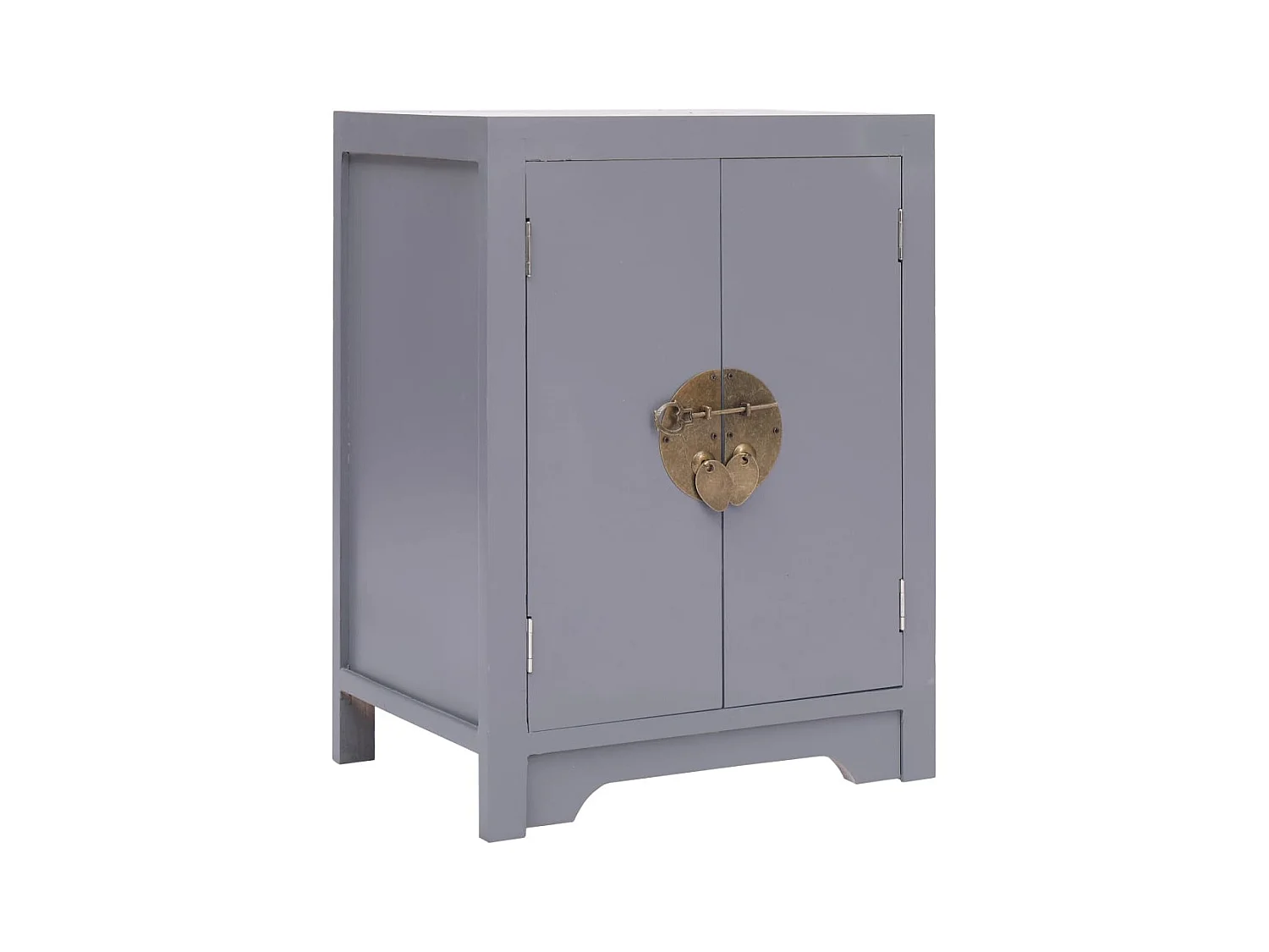 Andre-Paul  Table de chevet Gris 38x28x52 cm Bois de Paulownia