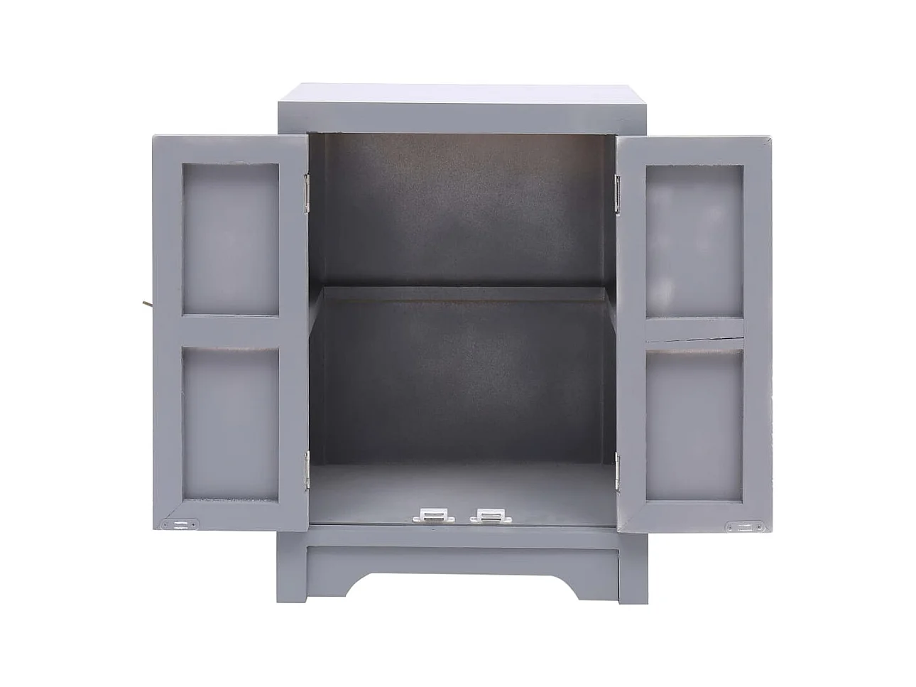 Andre-Paul  Table de chevet Gris 38x28x52 cm Bois de Paulownia