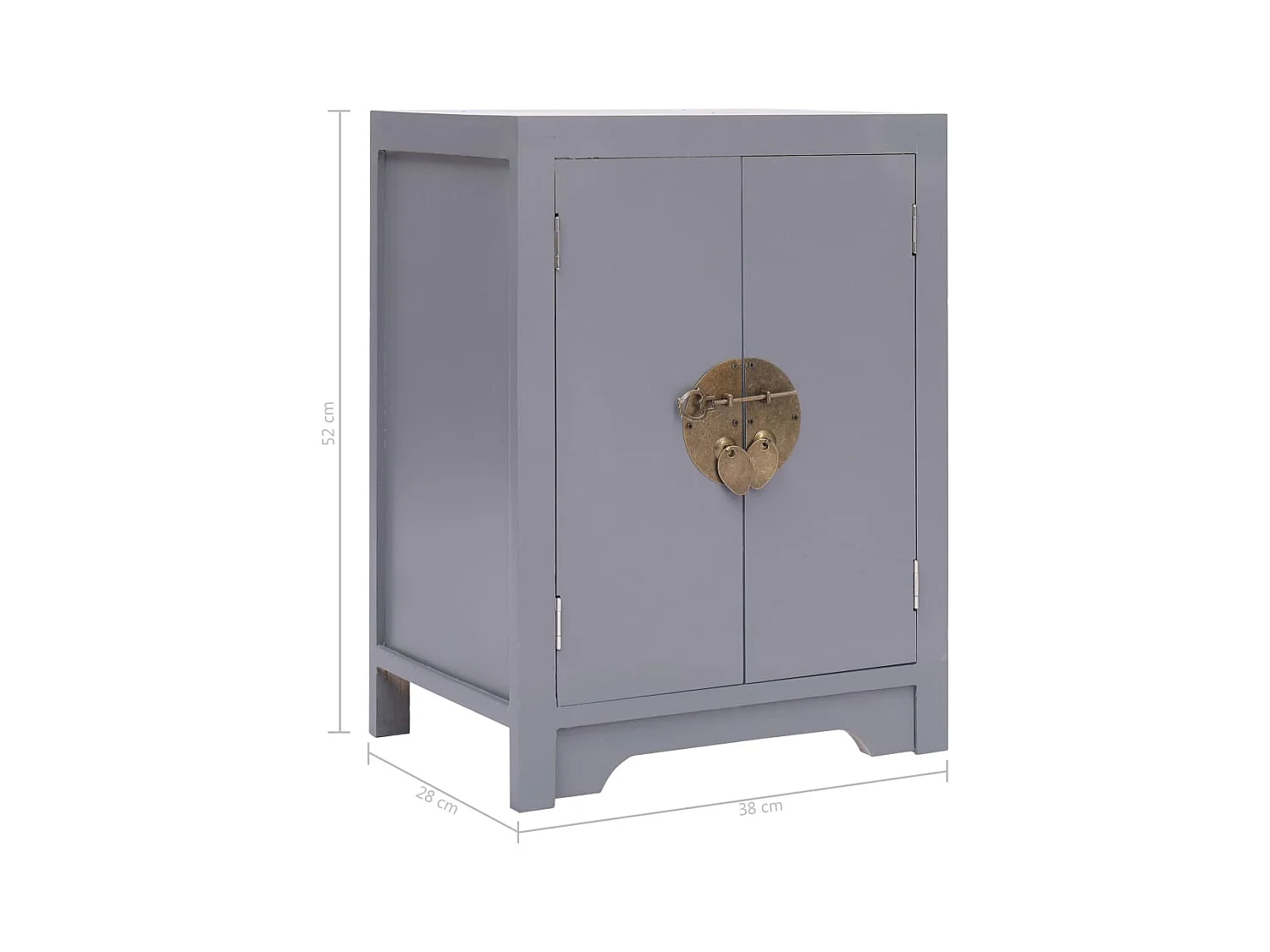 Andre-Paul  Table de chevet Gris 38x28x52 cm Bois de Paulownia