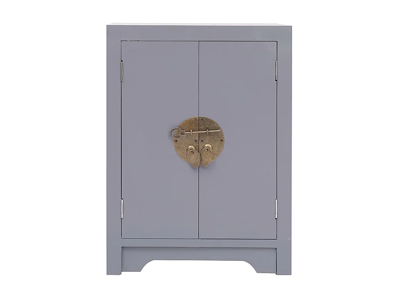 Andre-Paul  Table de chevet Gris 38x28x52 cm Bois de Paulownia