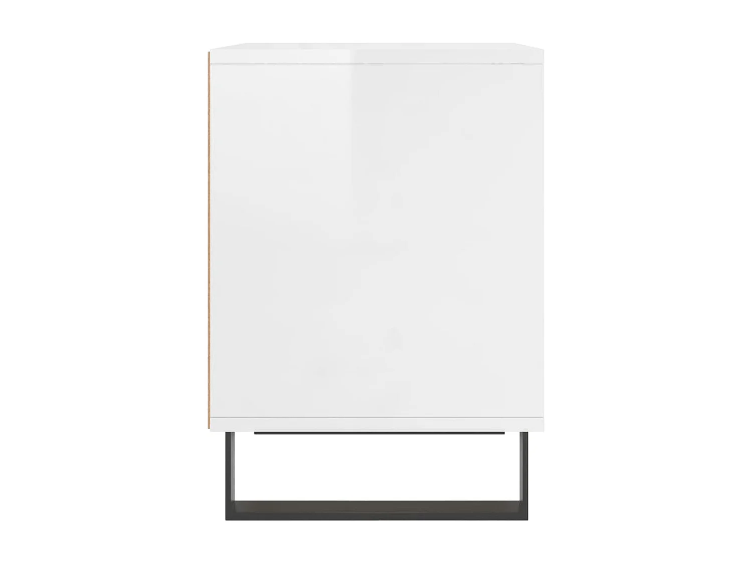 Orlando  Table de chevet Blanc brillant 40x35x50 cm Bois d’ingénierie