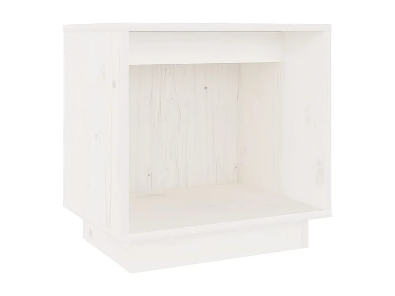 Kani  Table de chevet Blanc 40x30x40 cm Bois de pin solide