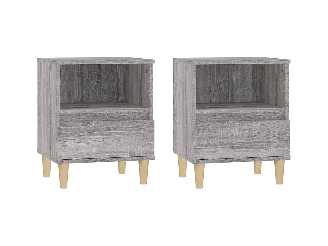 Palazzolo sull'Oglio  Tables de chevet 2 pcs Sonoma gris 40x35x50 cm