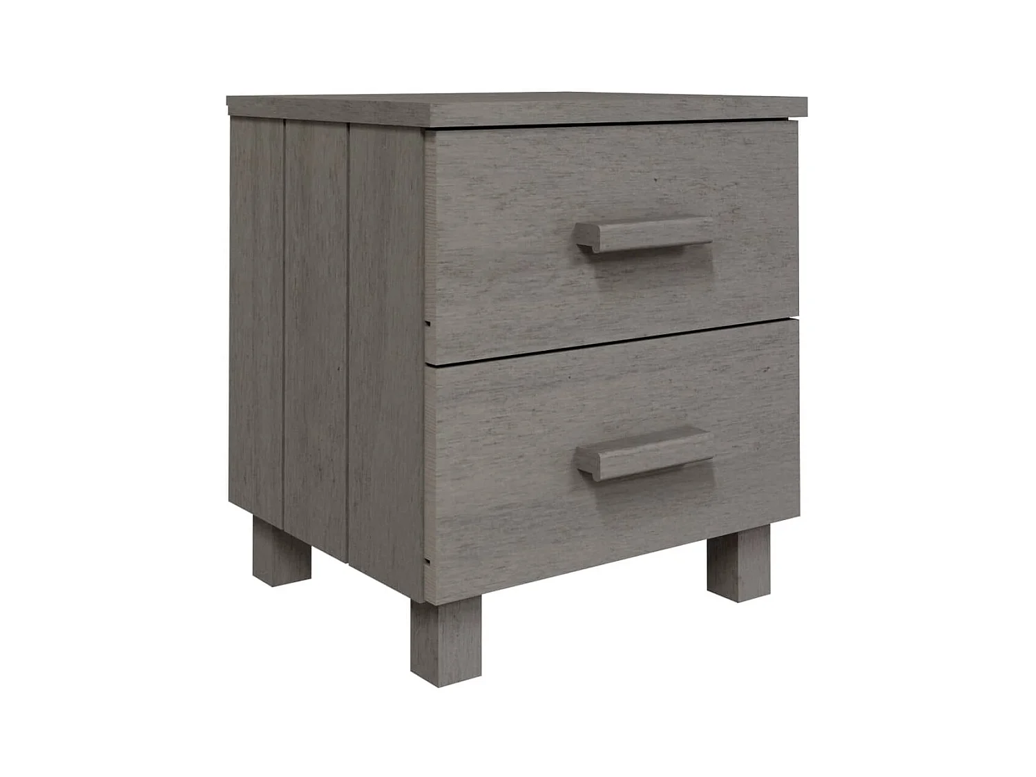 Iduna  Table de chevet HAMAR Gris clair 40x35x44,5 cm Bois pin massif