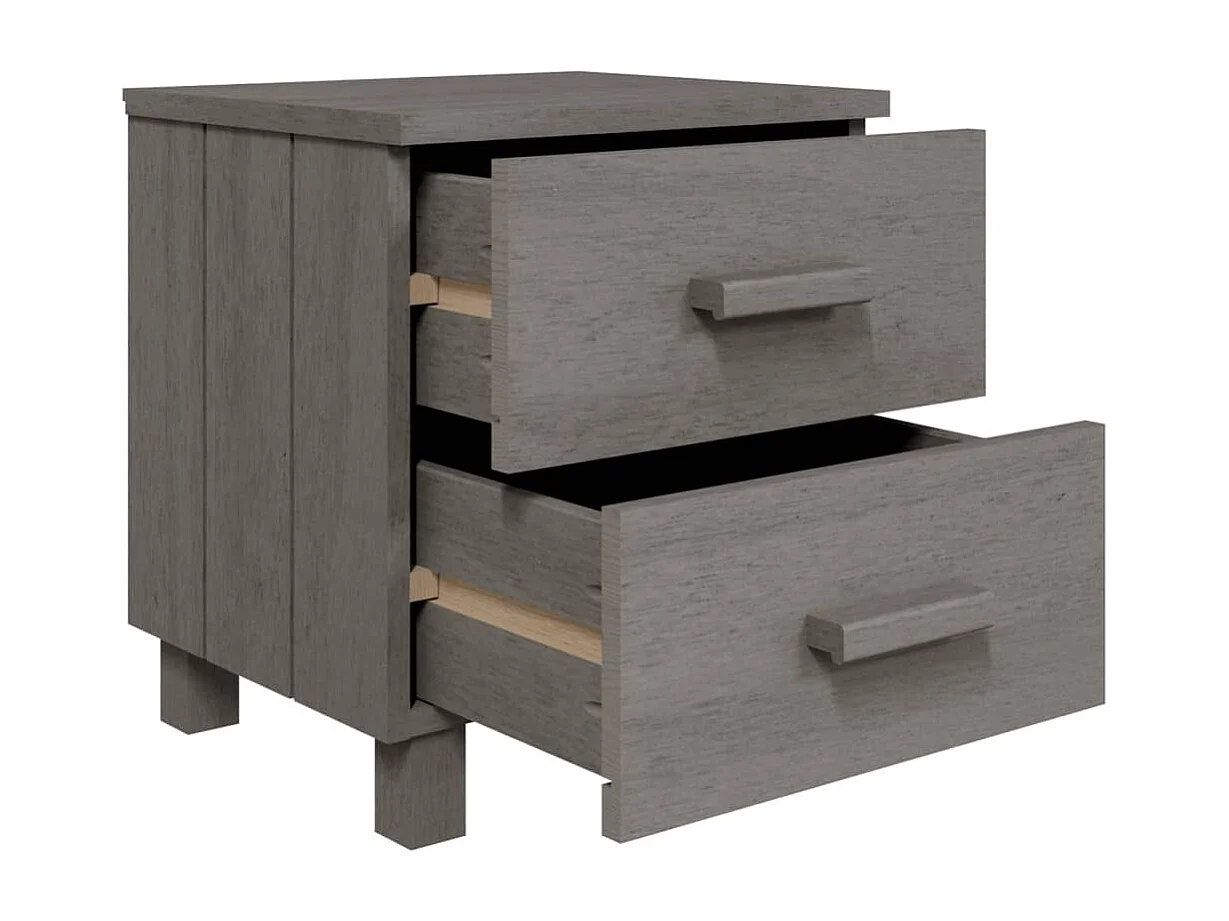 Iduna  Table de chevet HAMAR Gris clair 40x35x44,5 cm Bois pin massif