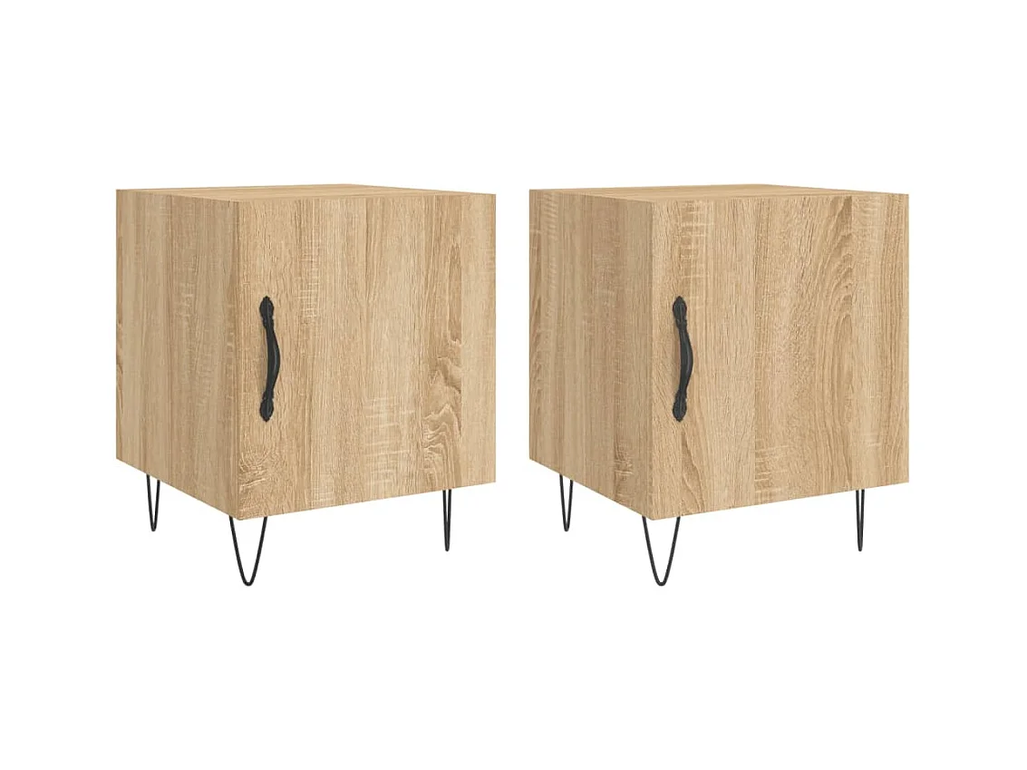 Corning  Tables de chevet 2 pcs chêne sonoma 40x40x50 cm bois ingénierie
