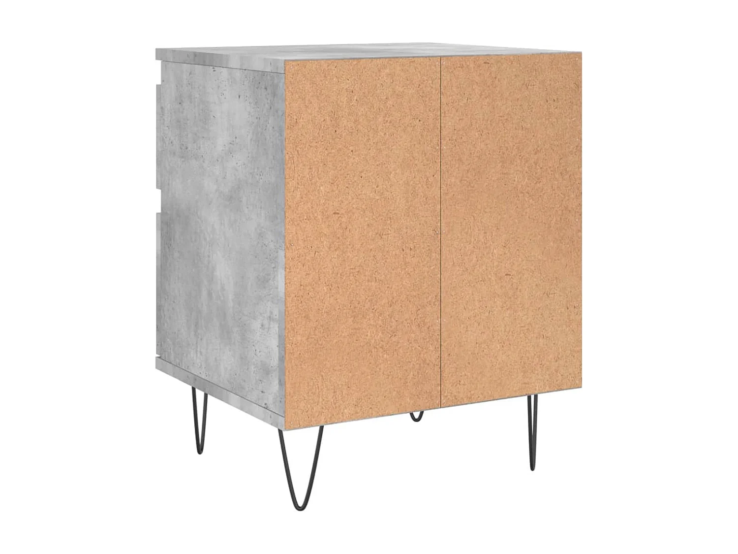 Ineke  Table de chevet gris béton 40x35x50 cm bois d’ingénierie