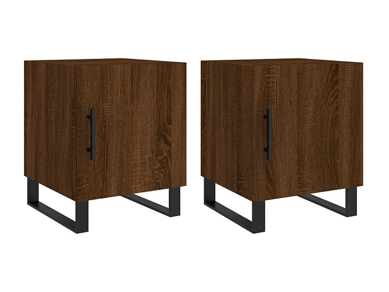 Kuopio  Mesitas noche 2 uds madera ingeniería marrón roble 40x40x50 cm