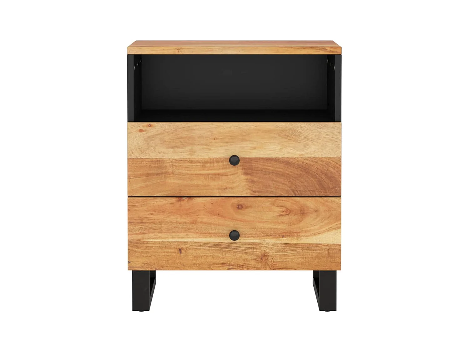 Glynnor  Table de chevet 50x33x62cm Bois d'acacia solide et d'ingénierie