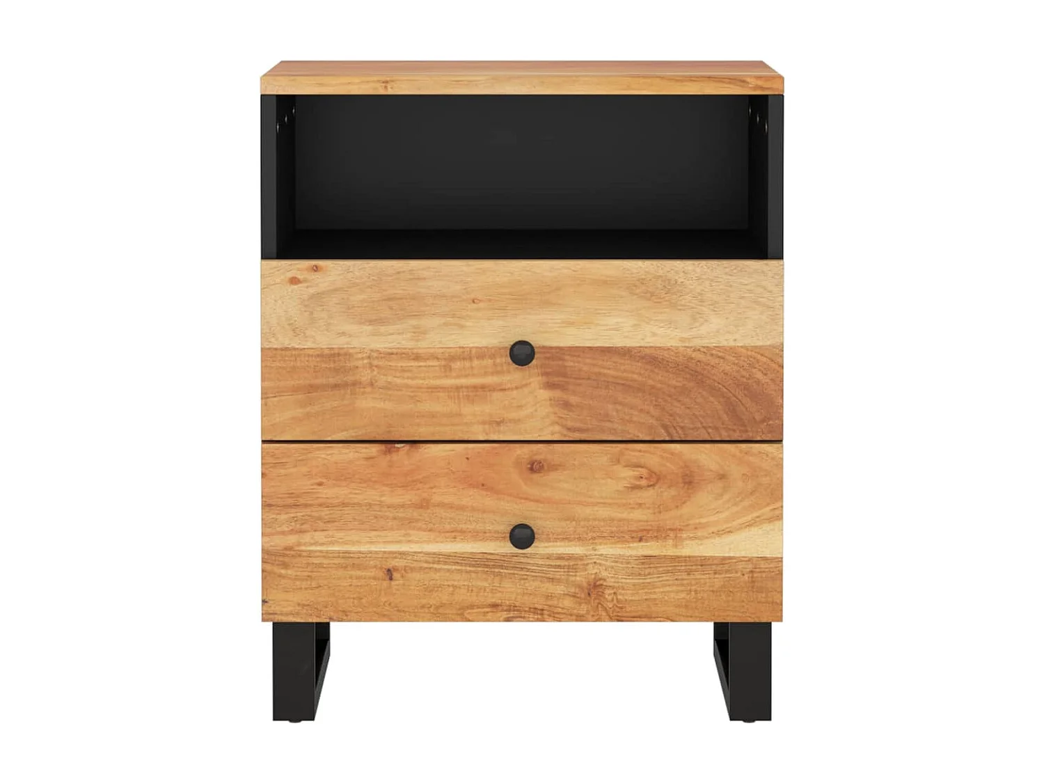 Glynnor  Nachttisch 50x33x62 cm Massivholz Akazie & Holzwerkstoff