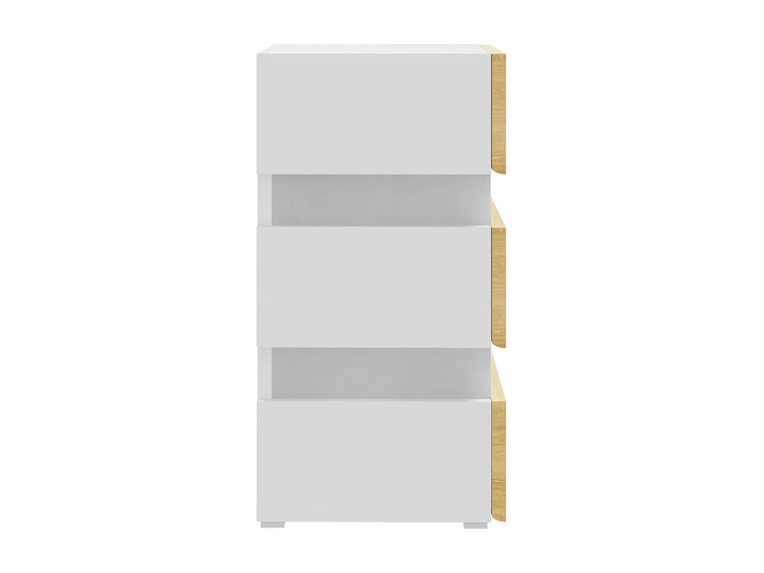 Mohn  Table de chevet à LED Blanc et chêne sonoma 45x35x67 cm