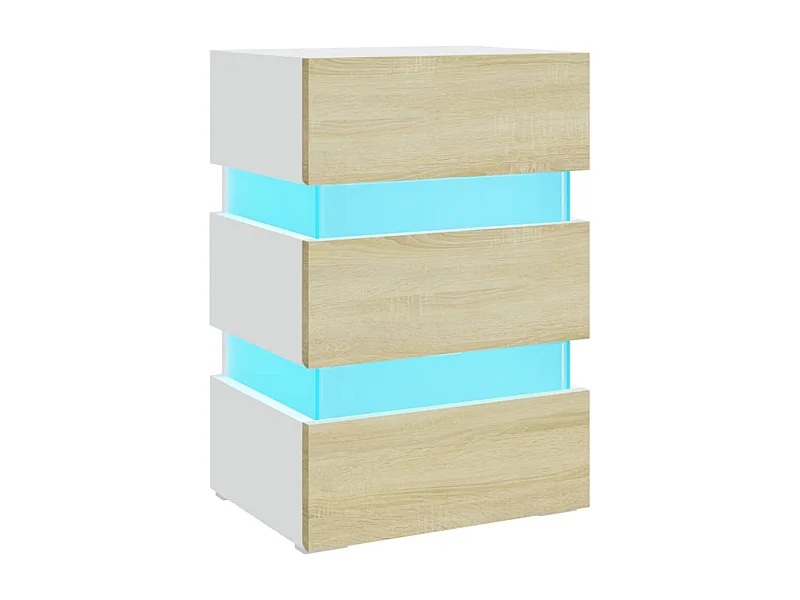 Mohn 326846  Nachtkastje LED 45x35x67 cm bewerkt hout wit