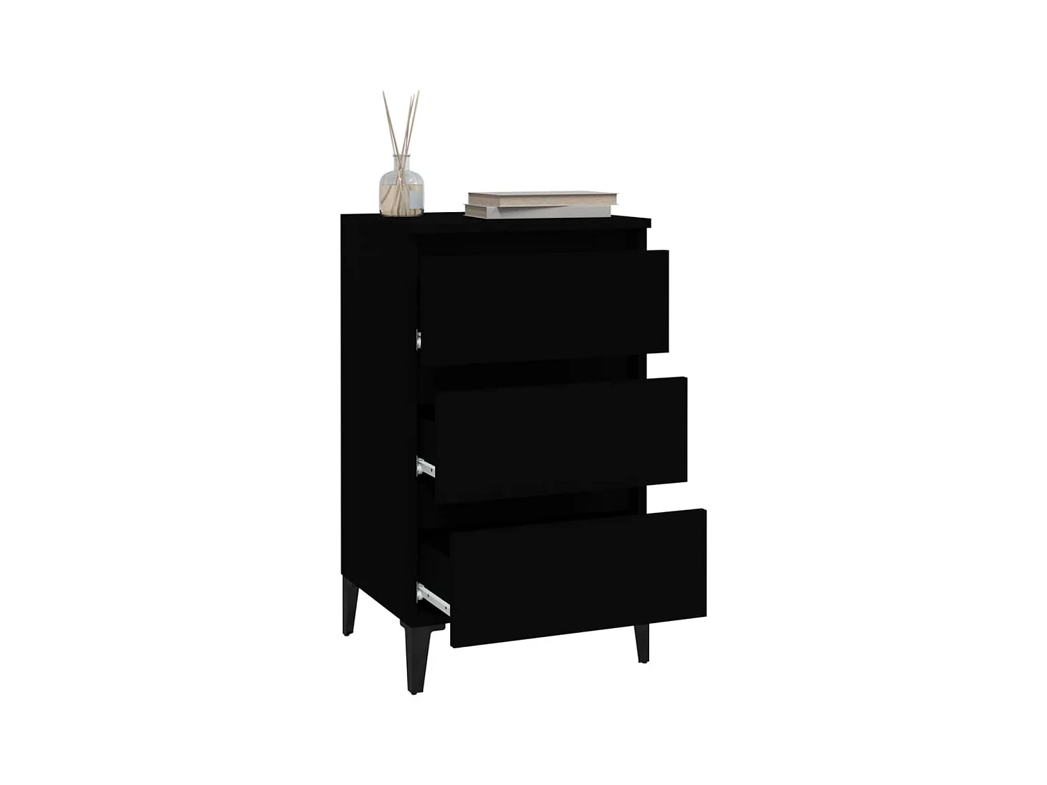 Darby  Table de chevet noir 40x35x70 cm bois d’ingénierie