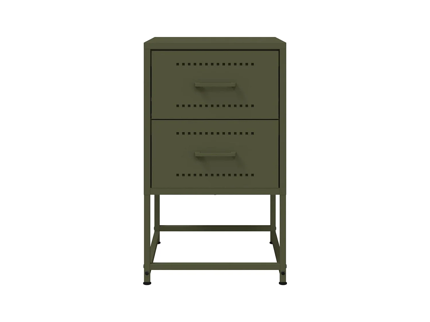 Trieste  Tables de chevet 2 pcs vert olive 36x39x60,5 cm acier