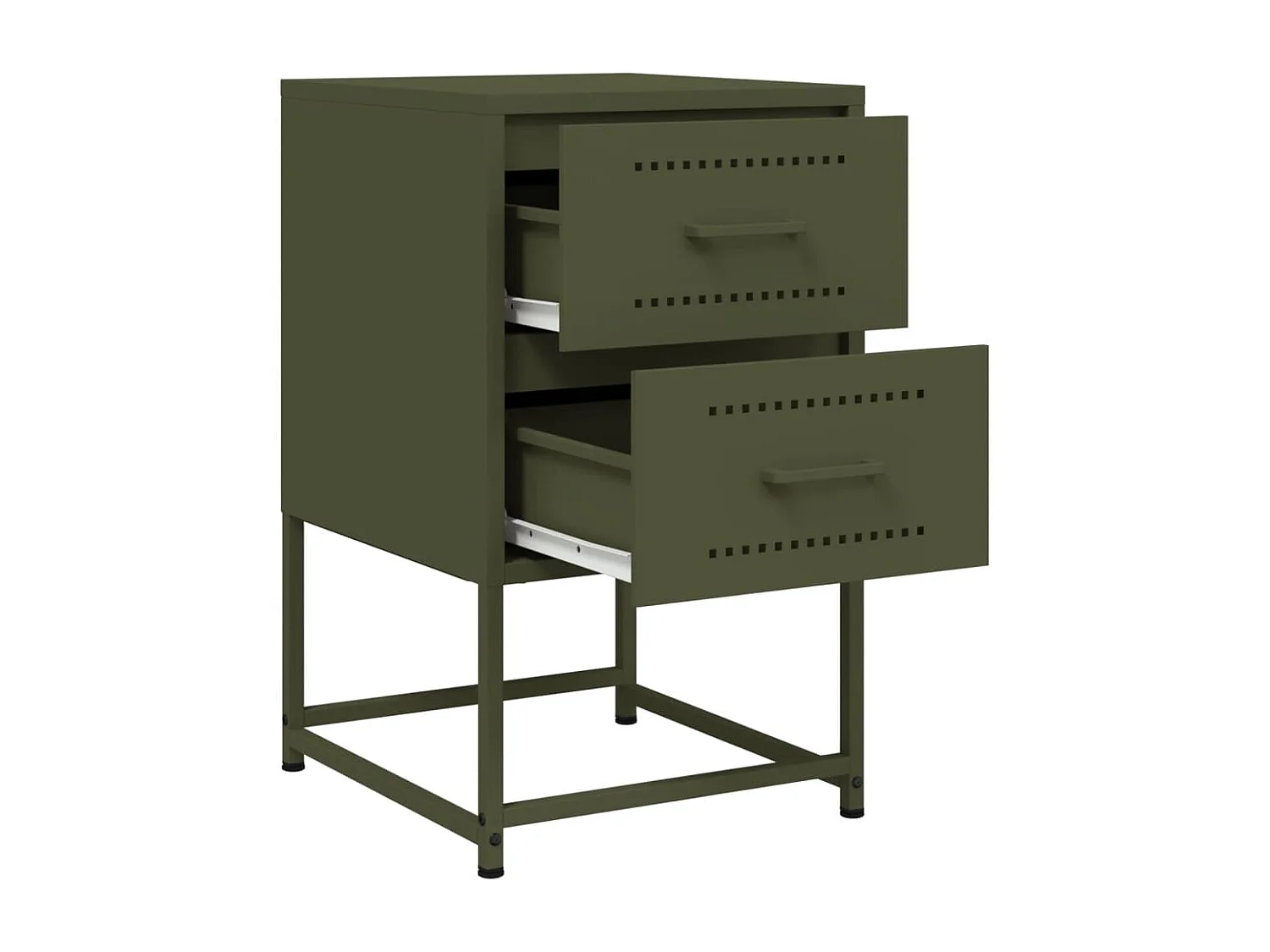 Trieste  Tables de chevet 2 pcs vert olive 36x39x60,5 cm acier