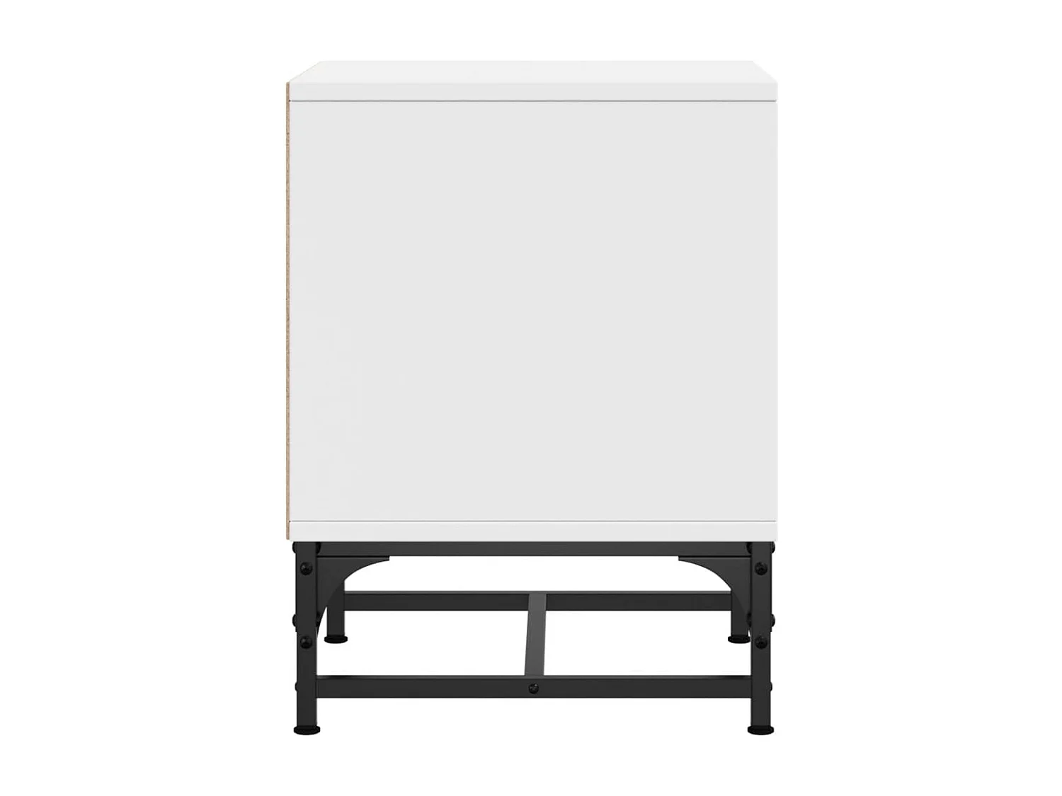 Brussels  Table de chevet avec porte en verre blanc 35x37x50 cm