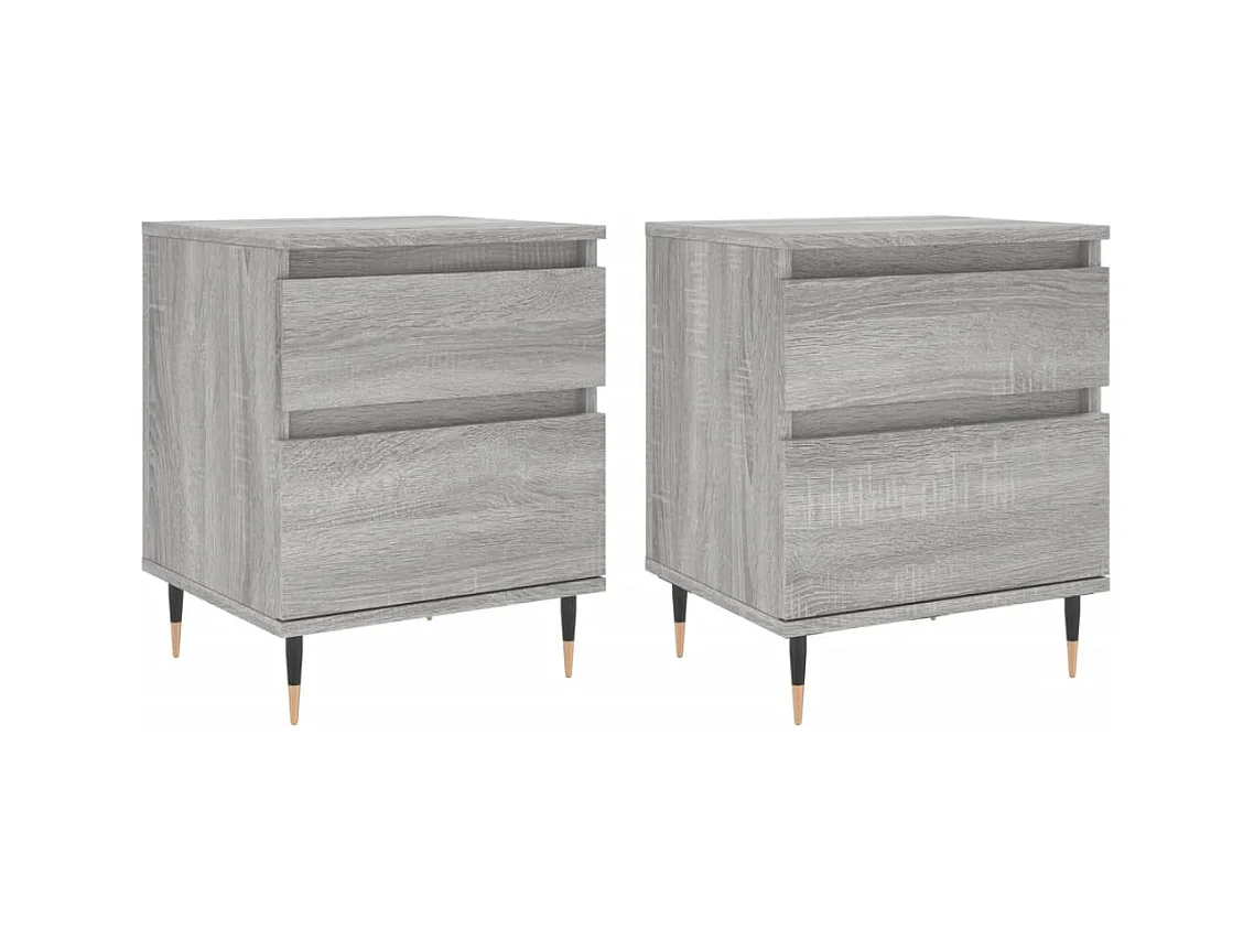Bastiaan  Tables de chevet 2 pcs sonoma gris 40x35x50 cm bois ingénierie