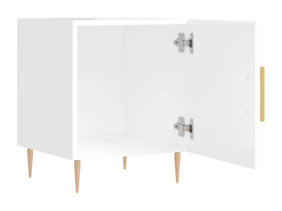 Omar  Tables de chevet 2 pcs blanc brillant 40x40x50 cm