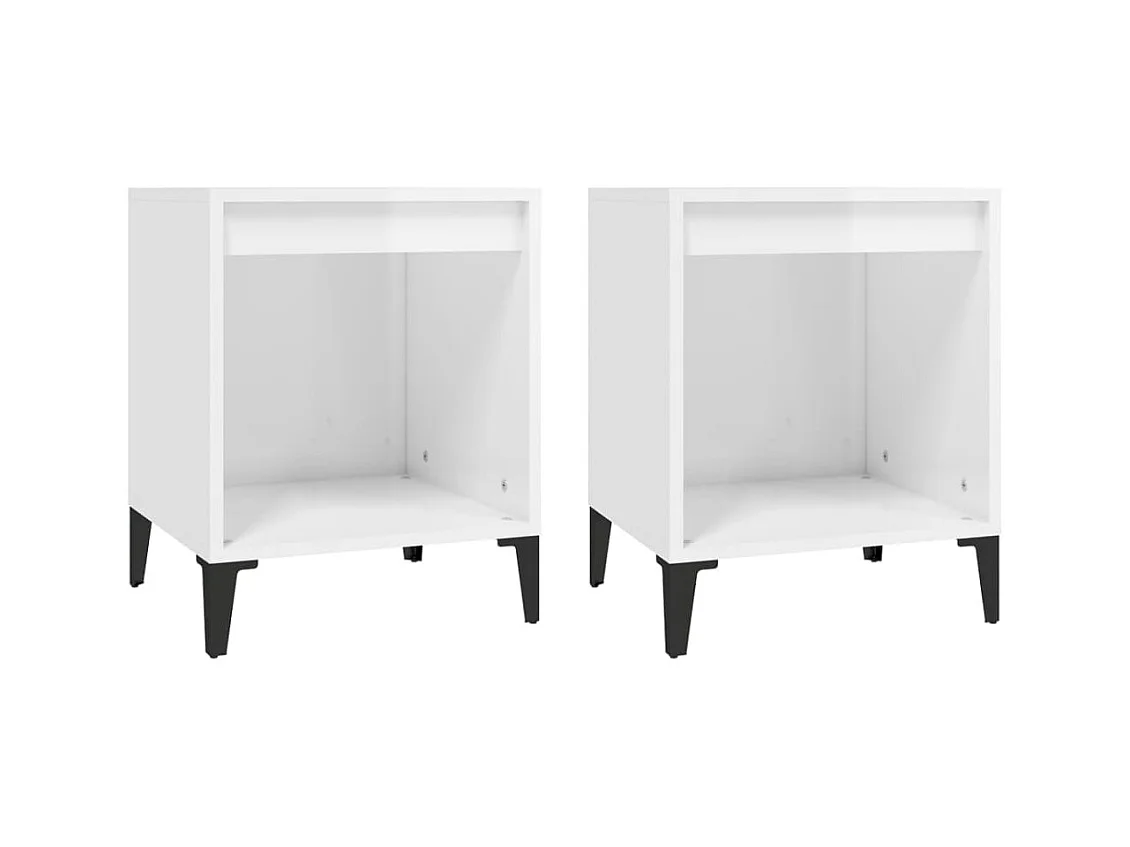 Hartford  Tables de chevet 2 pcs Blanc brillant 40x35x50 cm