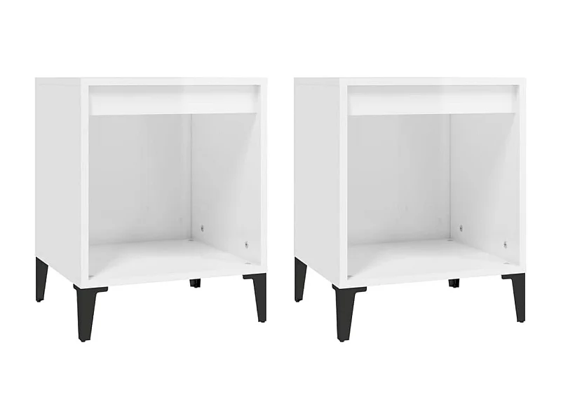 Hartford  Mesitas de noche 2 unidades blanco brillante 40x35x50 cm