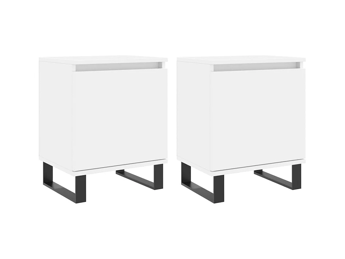 Cydor  Tables de chevet 2 pcs blanc 40x30x50 cm bois d'ingénierie