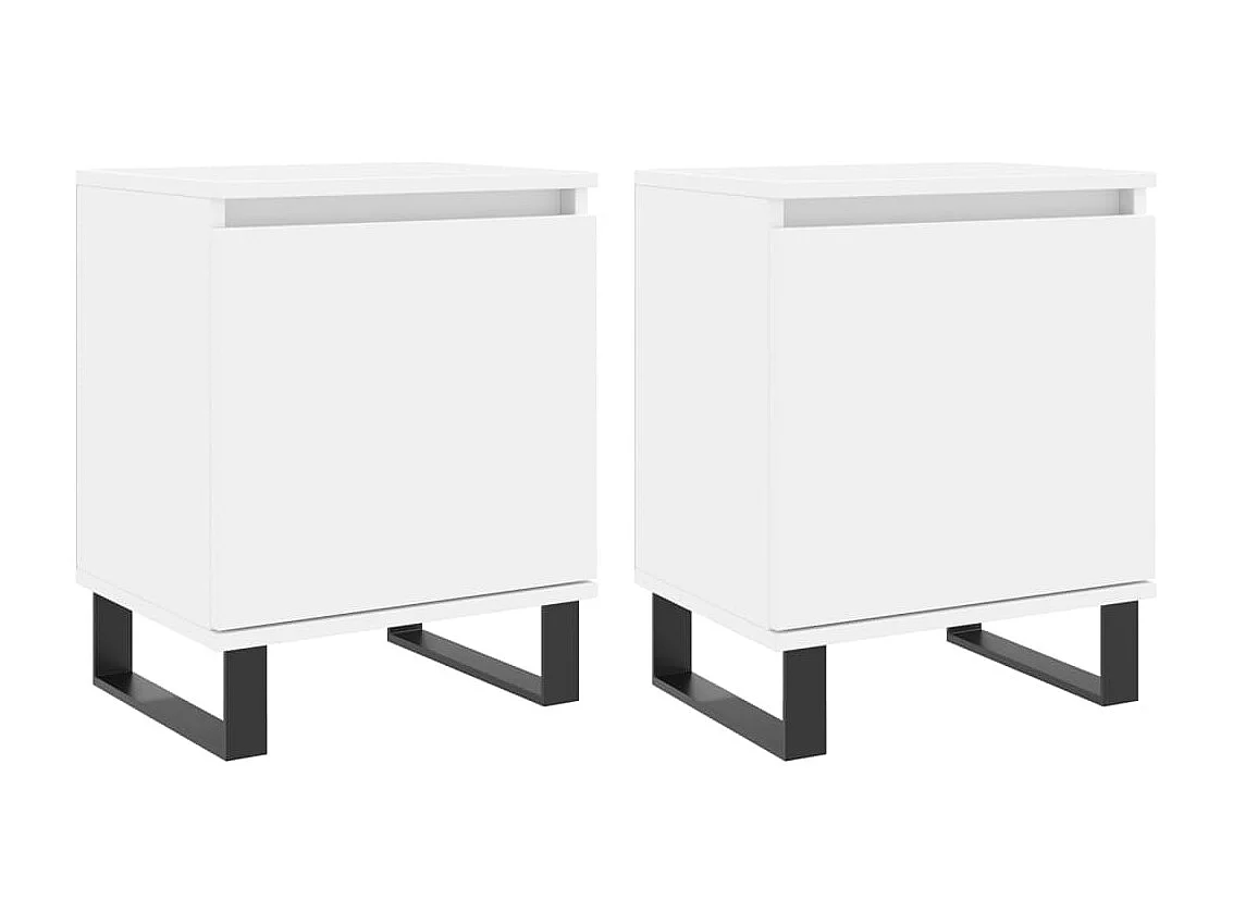 Cydor  Tables de chevet 2 pcs blanc 40x30x50 cm bois d'ingénierie