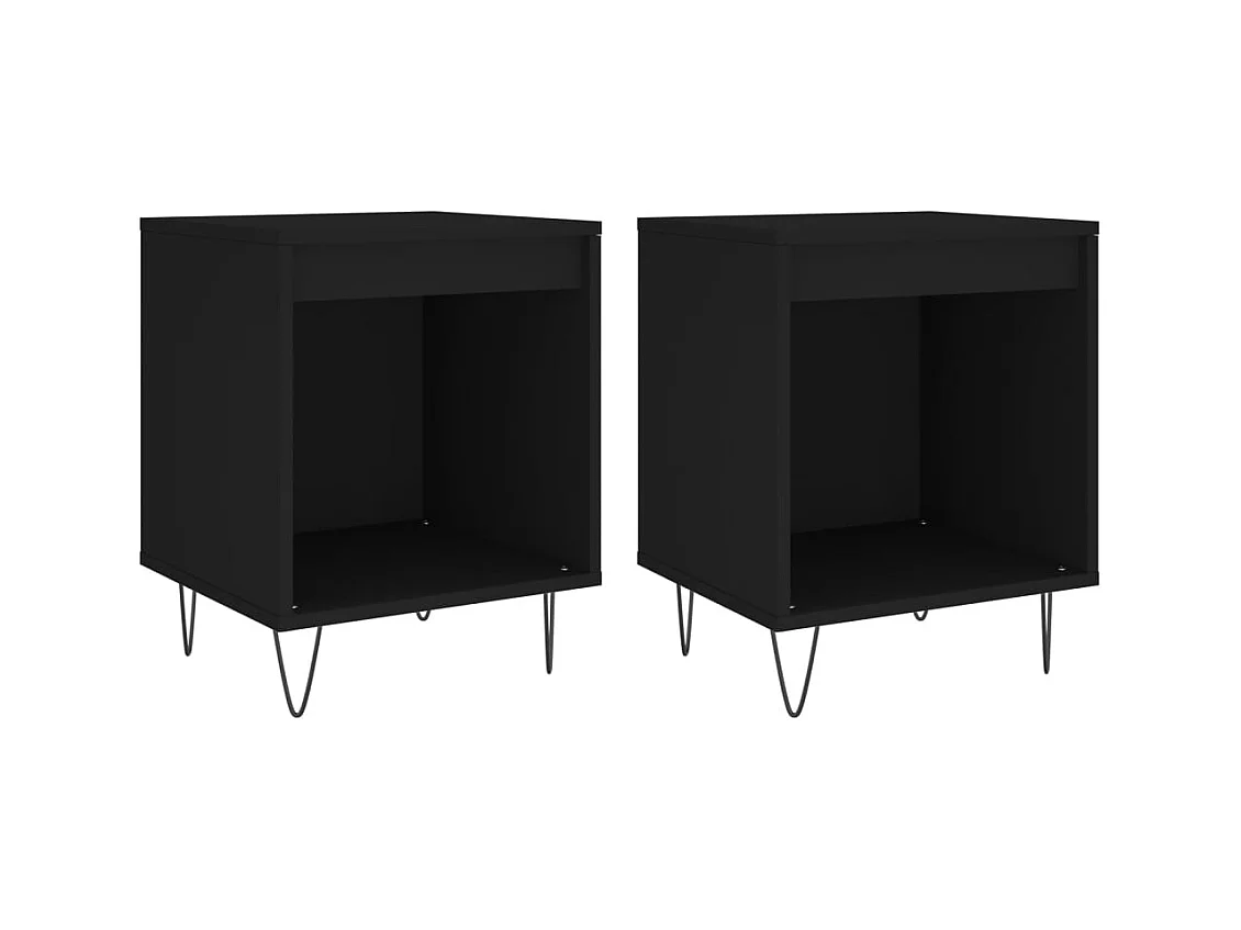 Sander  Tables de chevet 2 pcs noir 40x35x50 cm bois d’ingénierie
