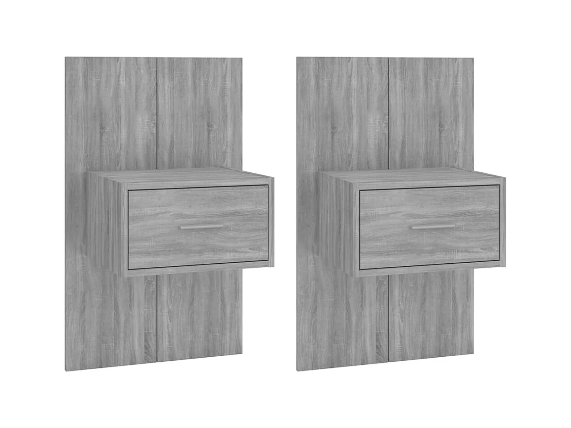 Saffira  Tables de chevet murales 2 pcs Sonoma gris