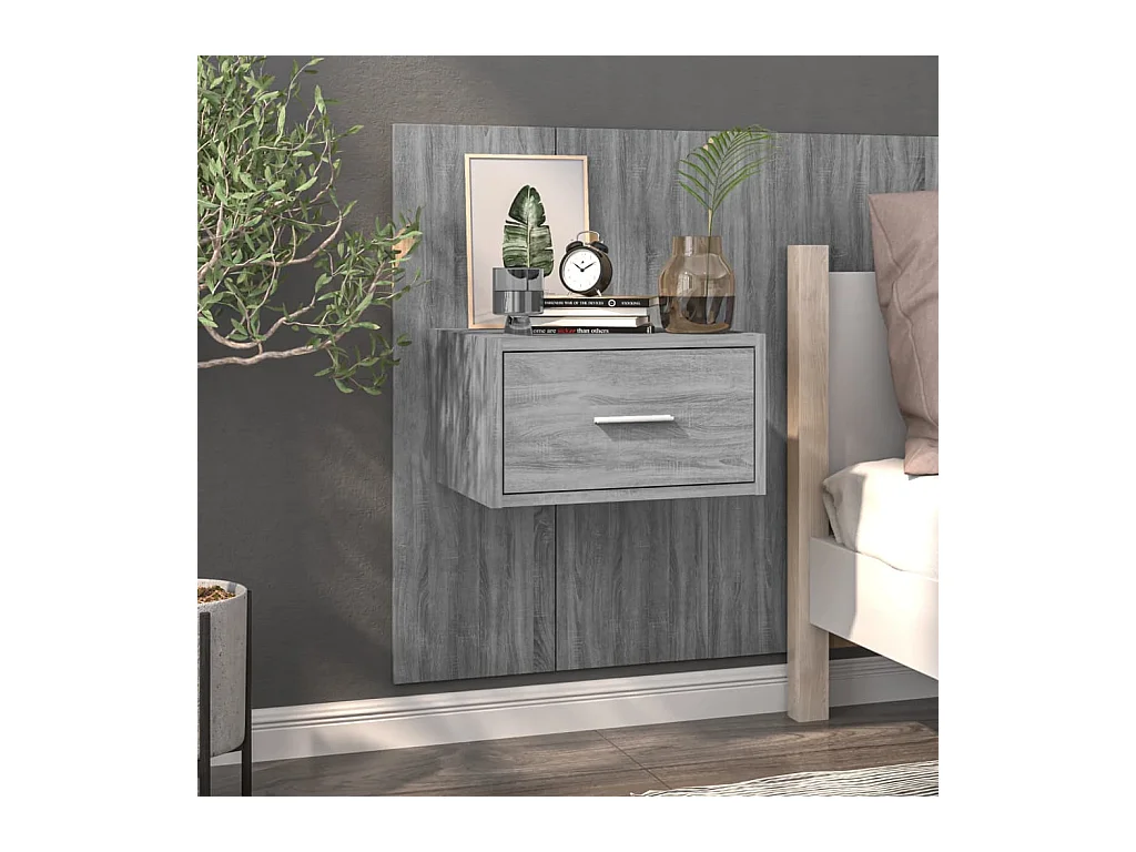 Saffira  Tables de chevet murales 2 pcs Sonoma gris