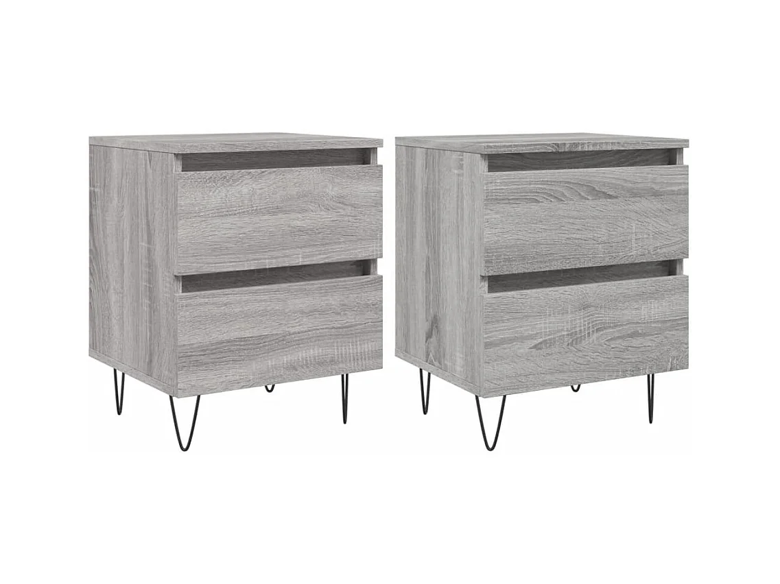 Charlie Cole  Tables de chevet 2 pcs sonoma gris 40x35x50 cm bois ingénierie