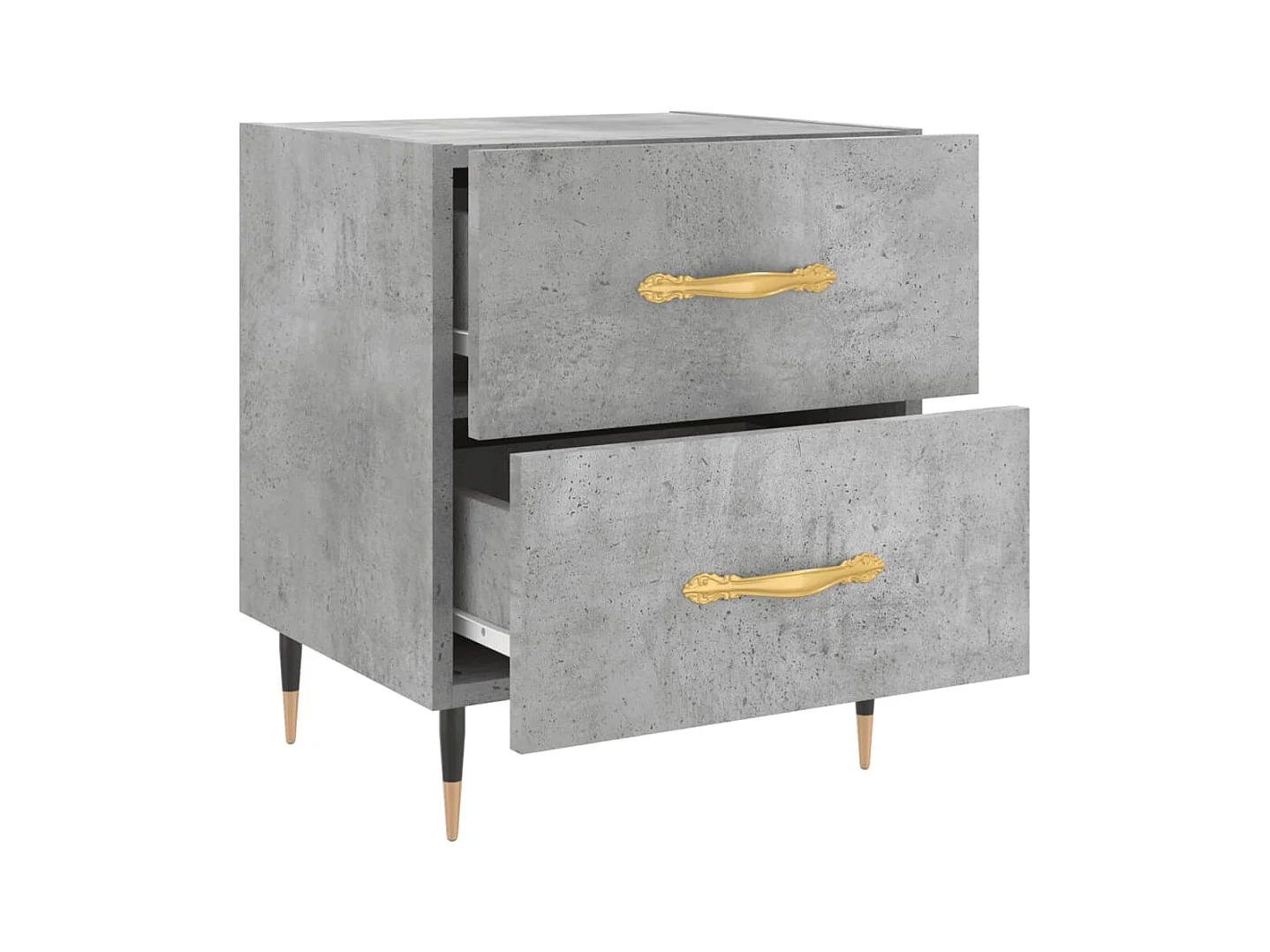 Leidir  Tables de chevet 2pcs gris béton 40x35x47,5cm bois d’ingénierie