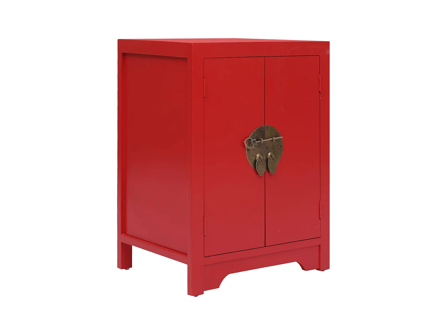 Andre-Paul  Table de chevet Rouge 38 x 28 x 52 cm Bois de Paulownia