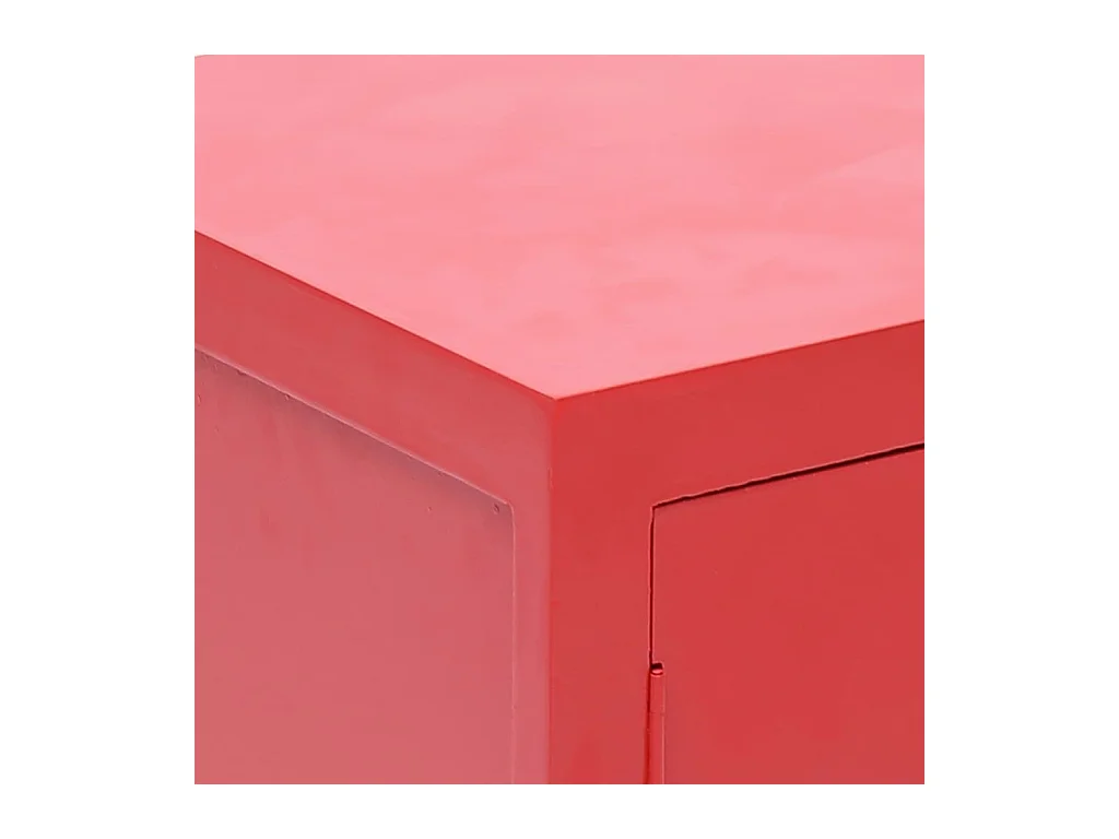 Andre-Paul  Table de chevet Rouge 38 x 28 x 52 cm Bois de Paulownia