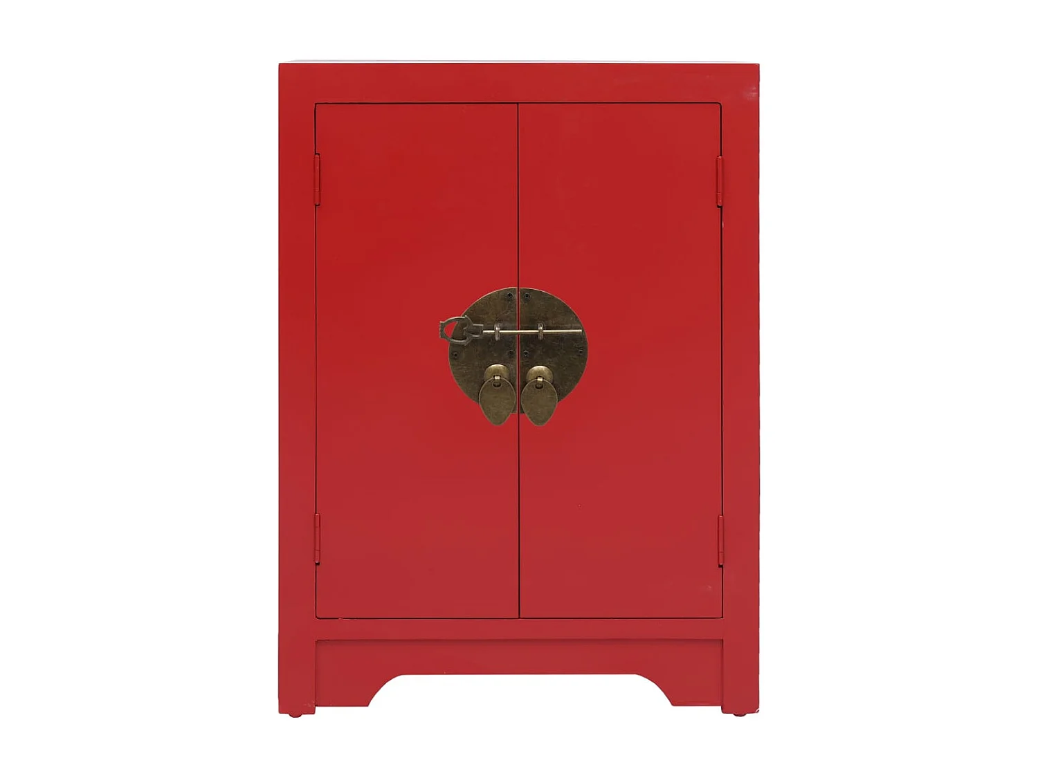 Andre-Paul  Table de chevet Rouge 38 x 28 x 52 cm Bois de Paulownia