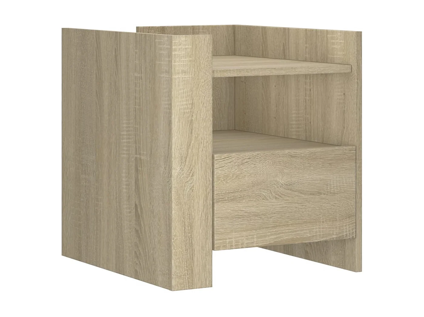 Chesnee  Nachtkastje 45x50x50 cm bewerkt hout sonoma eikenkleurig